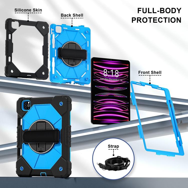 For iPad Air 5 / 4 / Pro 11 Contrast Color Robot Silicone Hybrid PC Tablet Case