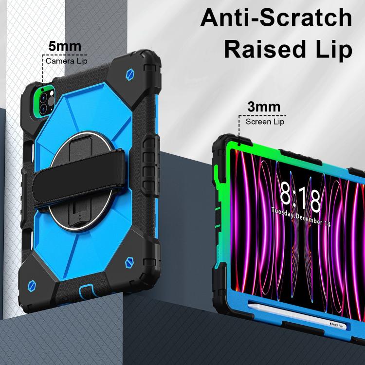 For iPad Air 5 / 4 / Pro 11 Contrast Color Robot Silicone Hybrid PC Tablet Case