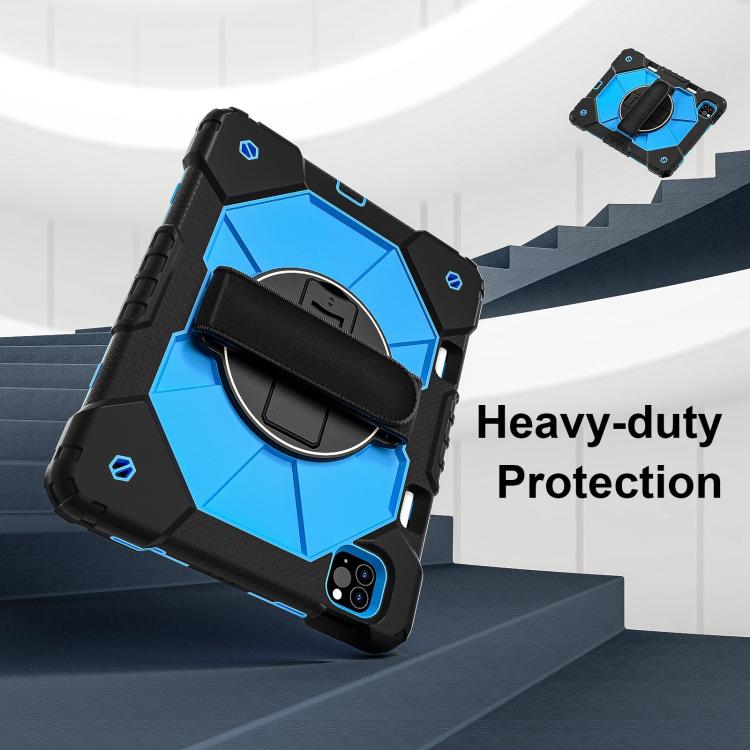 For iPad Air 5 / 4 / Pro 11 Contrast Color Robot Silicone Hybrid PC Tablet Case