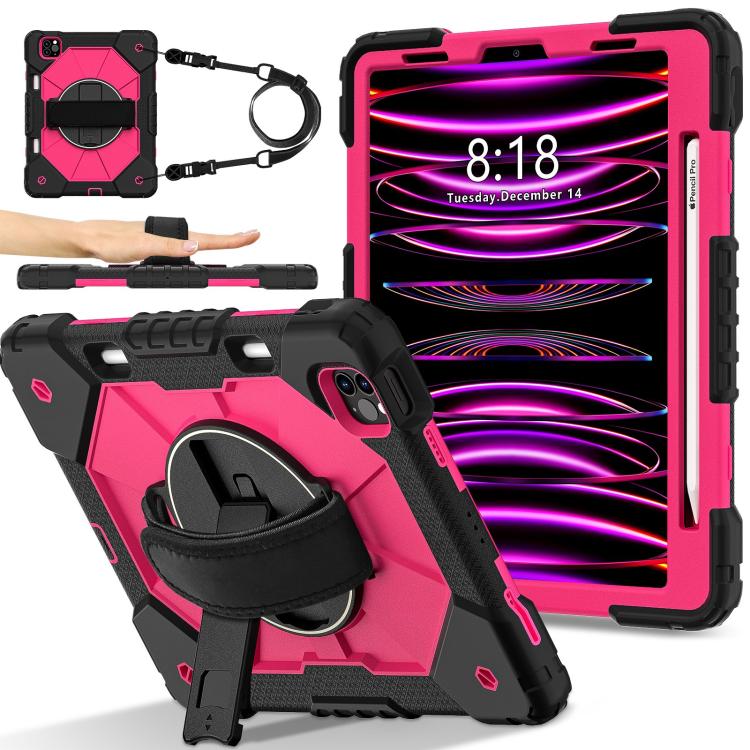 For iPad Air 5 / 4 / Pro 11 Contrast Color Robot Silicone Hybrid PC Tablet Case