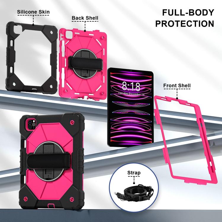 For iPad Air 5 / 4 / Pro 11 Contrast Color Robot Silicone Hybrid PC Tablet Case