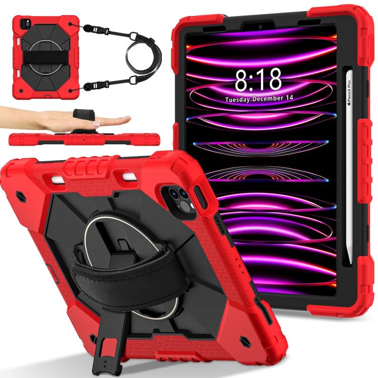 For iPad Air 5 / 4 / Pro 11 Contrast Color Robot Silicone Hybrid PC Tablet Case