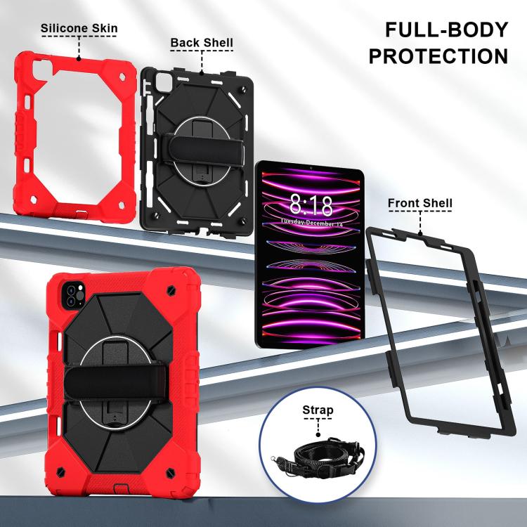 For iPad Air 5 / 4 / Pro 11 Contrast Color Robot Silicone Hybrid PC Tablet Case