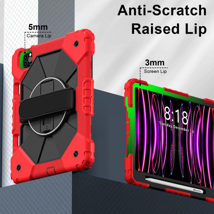 For iPad Air 5 / 4 / Pro 11 Contrast Color Robot Silicone Hybrid PC Tablet Case