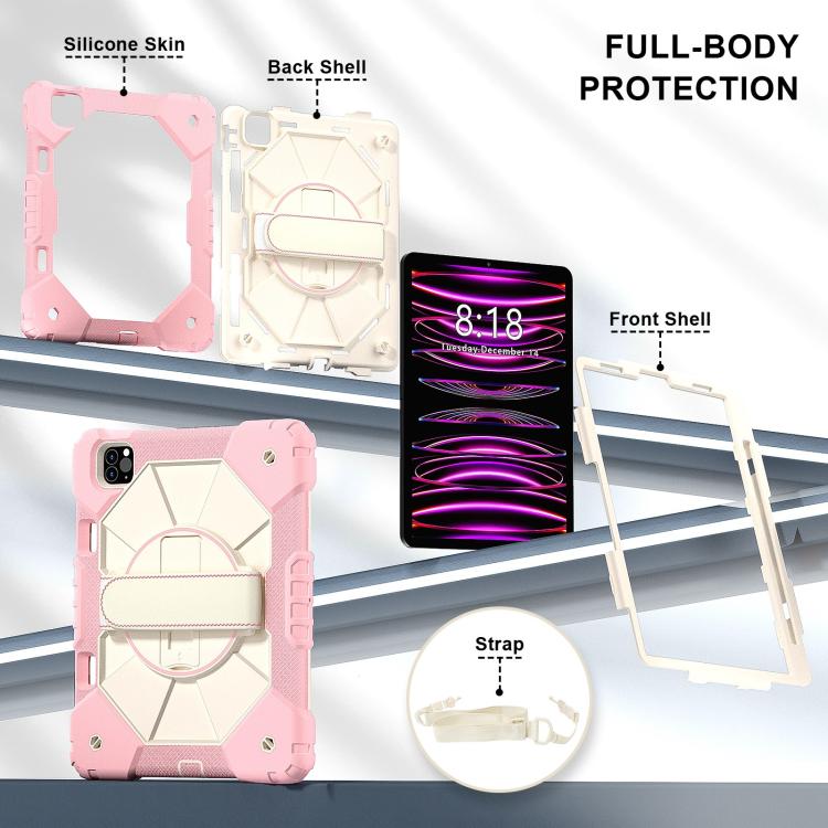 For iPad Air 5 / 4 / Pro 11 Contrast Color Robot Silicone Hybrid PC Tablet Case