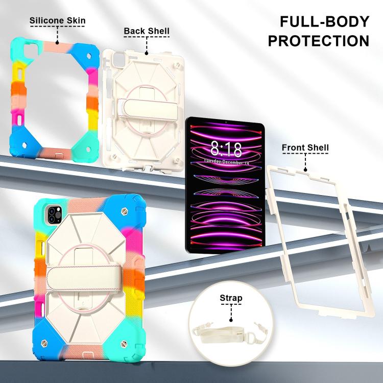 For iPad Air 5 / 4 / Pro 11 Contrast Color Robot Silicone Hybrid PC Tablet Case