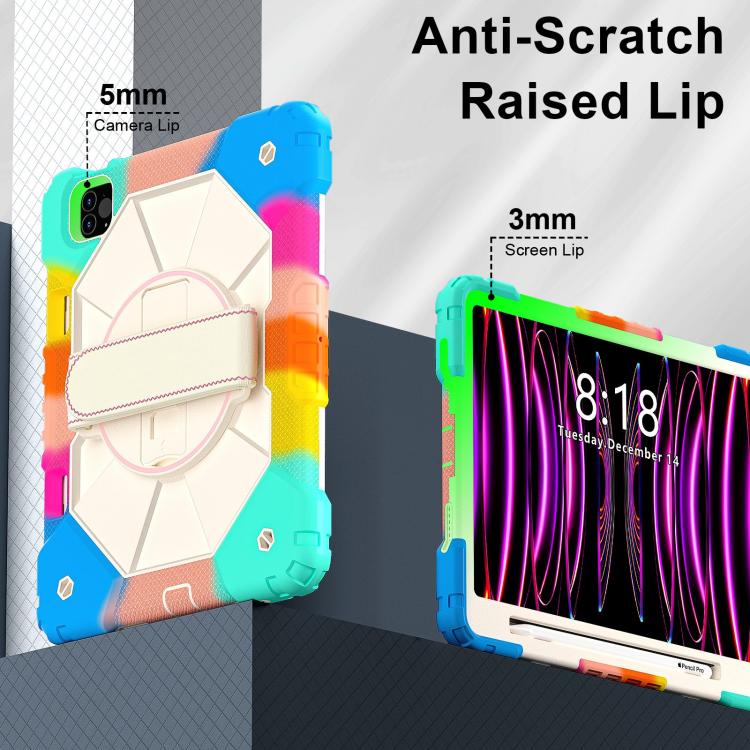 For iPad Air 5 / 4 / Pro 11 Contrast Color Robot Silicone Hybrid PC Tablet Case