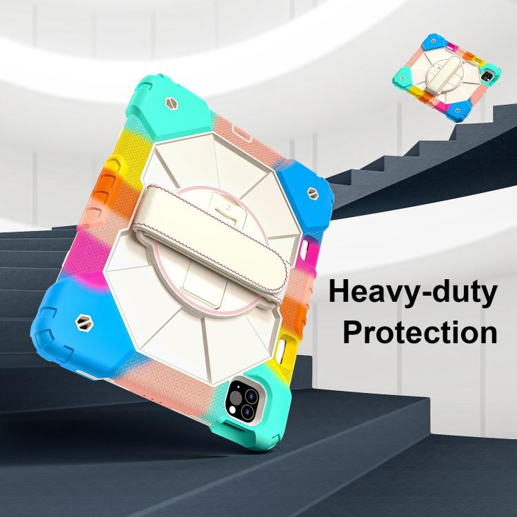 For iPad Air 5 / 4 / Pro 11 Contrast Color Robot Silicone Hybrid PC Tablet Case