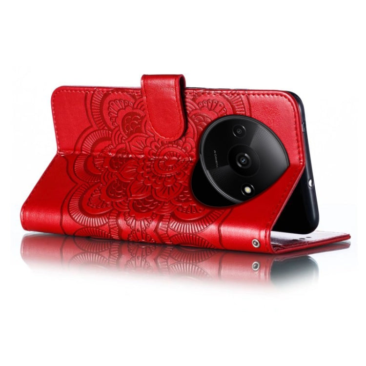 For Xiaomi Redmi A3 Sun Mandala Embossing Pattern Phone Leather Case