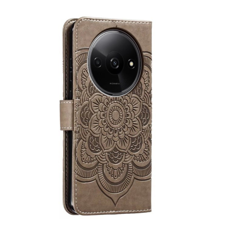 For Xiaomi Redmi A3 Sun Mandala Embossing Pattern Phone Leather Case