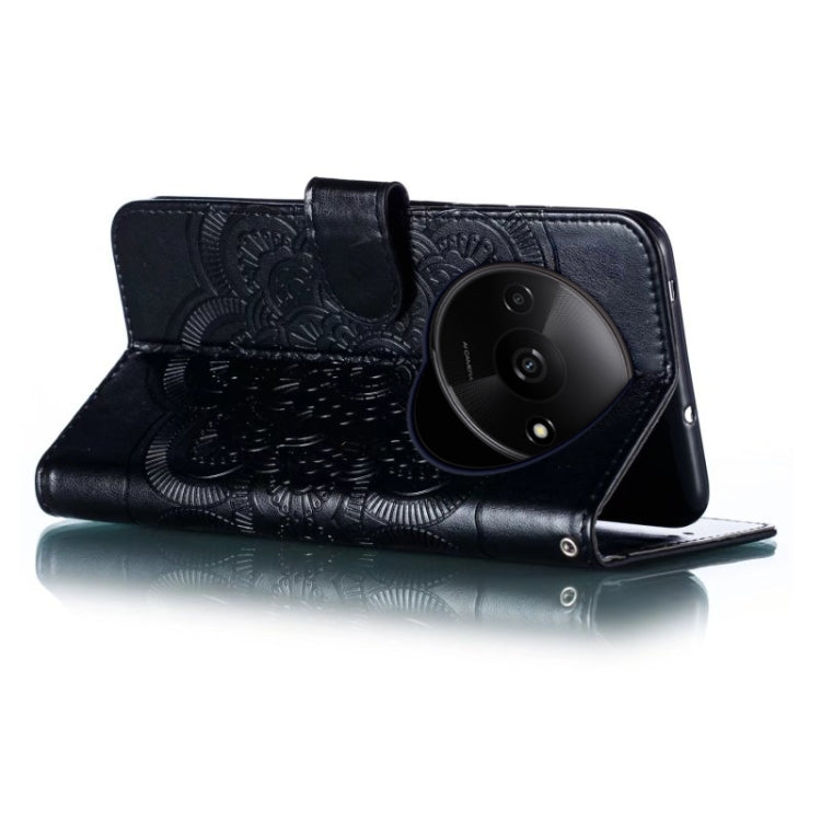 For Xiaomi Redmi A3 Sun Mandala Embossing Pattern Phone Leather Case