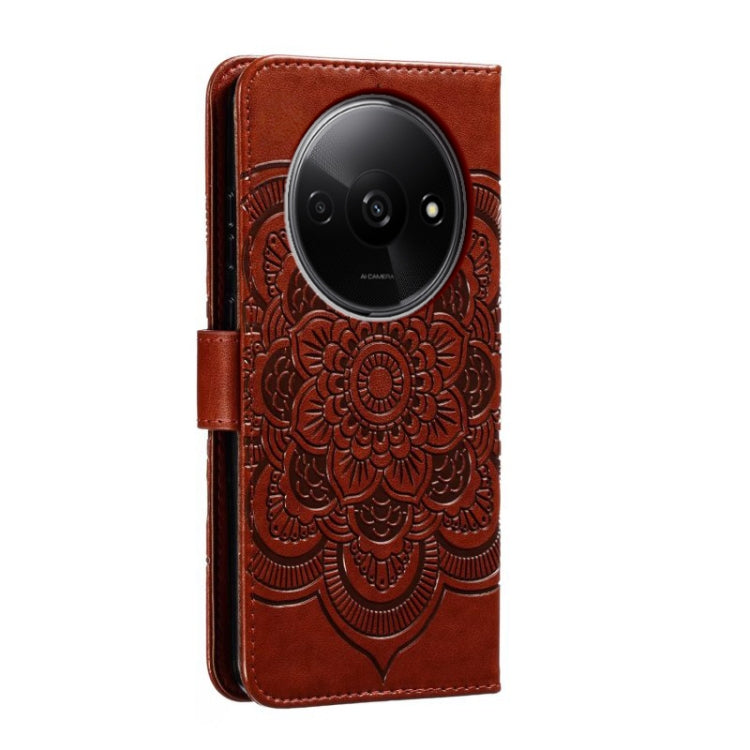 For Xiaomi Redmi A3 Sun Mandala Embossing Pattern Phone Leather Case