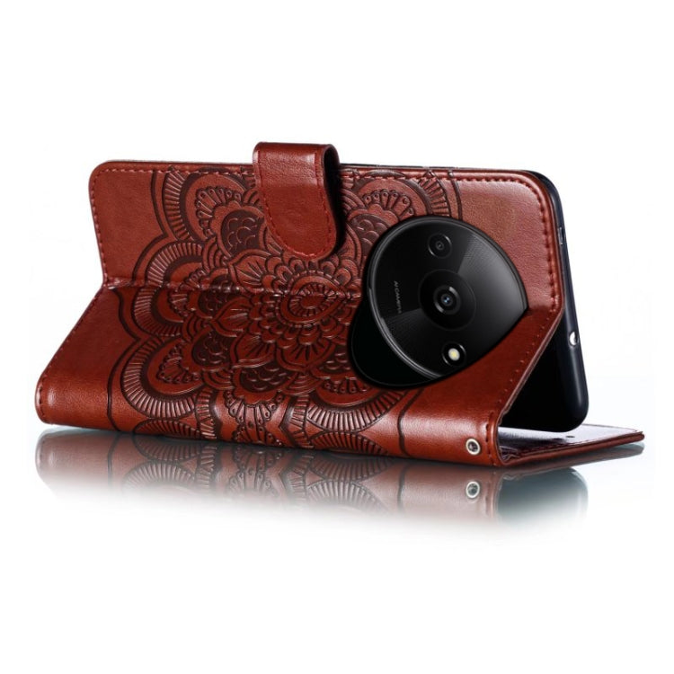 For Xiaomi Redmi A3 Sun Mandala Embossing Pattern Phone Leather Case