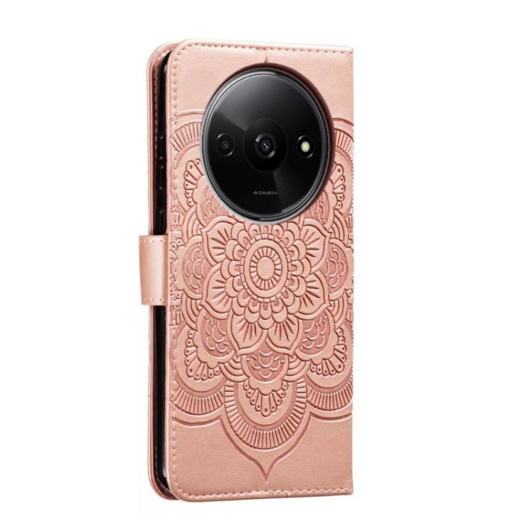 For Xiaomi Redmi A3 Sun Mandala Embossing Pattern Phone Leather Case