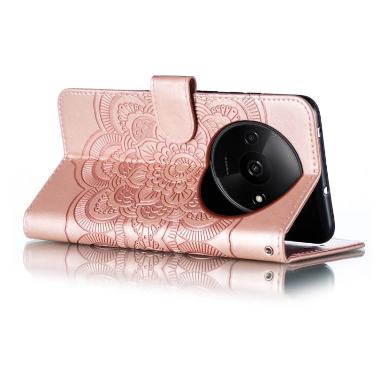 For Xiaomi Redmi A3 Sun Mandala Embossing Pattern Phone Leather Case