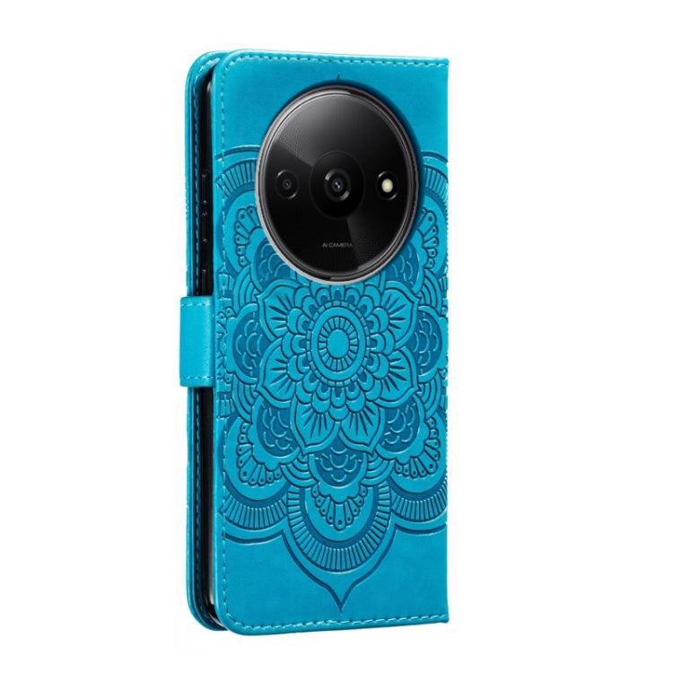 For Xiaomi Redmi A3 Sun Mandala Embossing Pattern Phone Leather Case