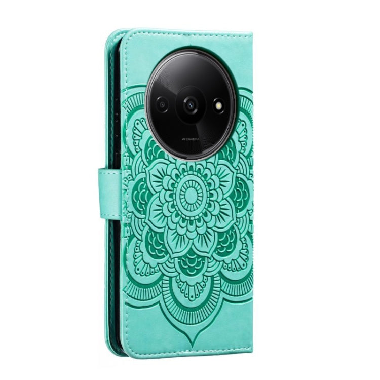 For Xiaomi Redmi A3 Sun Mandala Embossing Pattern Phone Leather Case