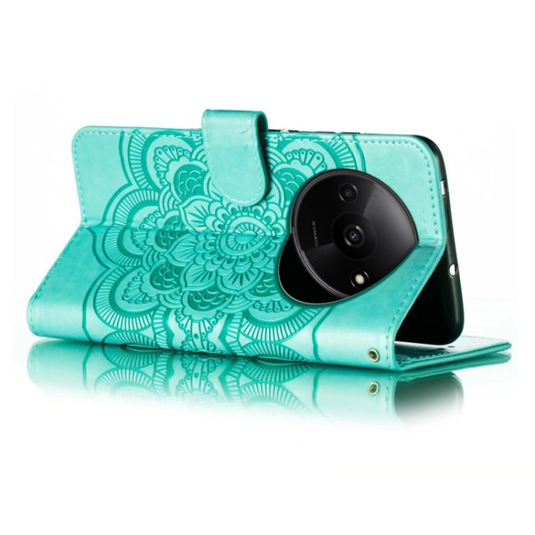 For Xiaomi Redmi A3 Sun Mandala Embossing Pattern Phone Leather Case