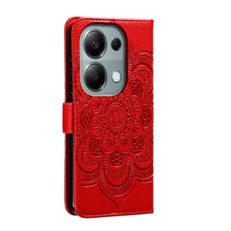 For Xiaomi Redmi Note 13 Pro 4G Sun Mandala Embossing Pattern Phone Leather Case