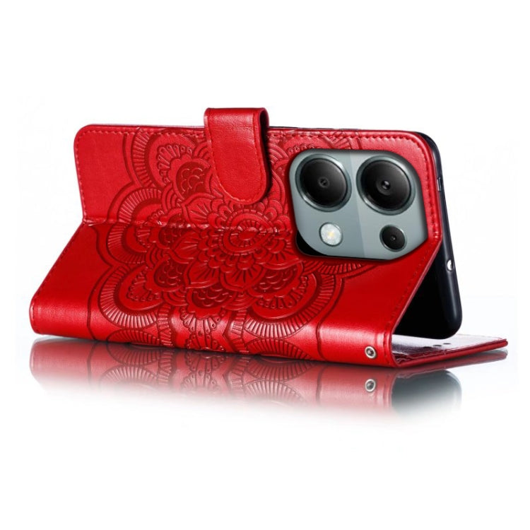 For Xiaomi Redmi Note 13 Pro 4G Sun Mandala Embossing Pattern Phone Leather Case
