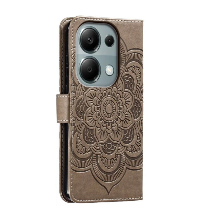 For Xiaomi Redmi Note 13 Pro 4G Sun Mandala Embossing Pattern Phone Leather Case
