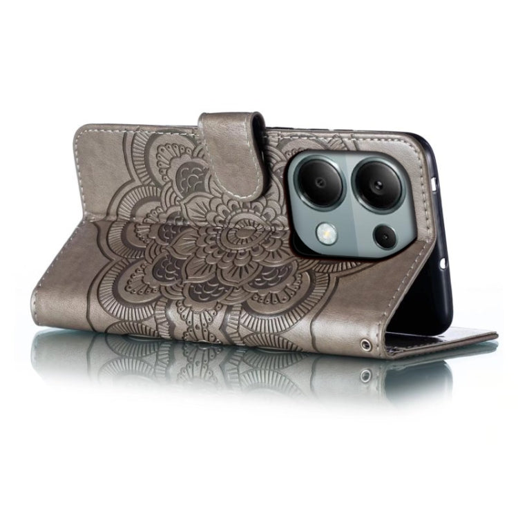 For Xiaomi Redmi Note 13 Pro 4G Sun Mandala Embossing Pattern Phone Leather Case