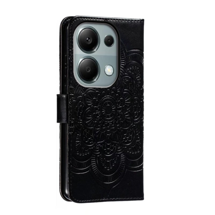 For Xiaomi Redmi Note 13 Pro 4G Sun Mandala Embossing Pattern Phone Leather Case
