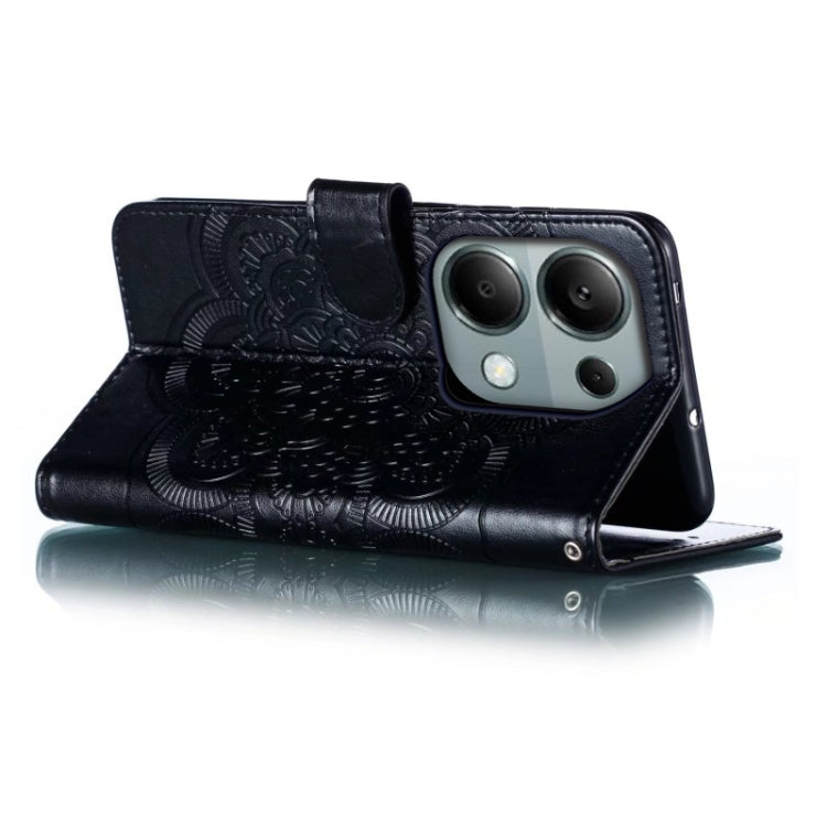 For Xiaomi Redmi Note 13 Pro 4G Sun Mandala Embossing Pattern Phone Leather Case