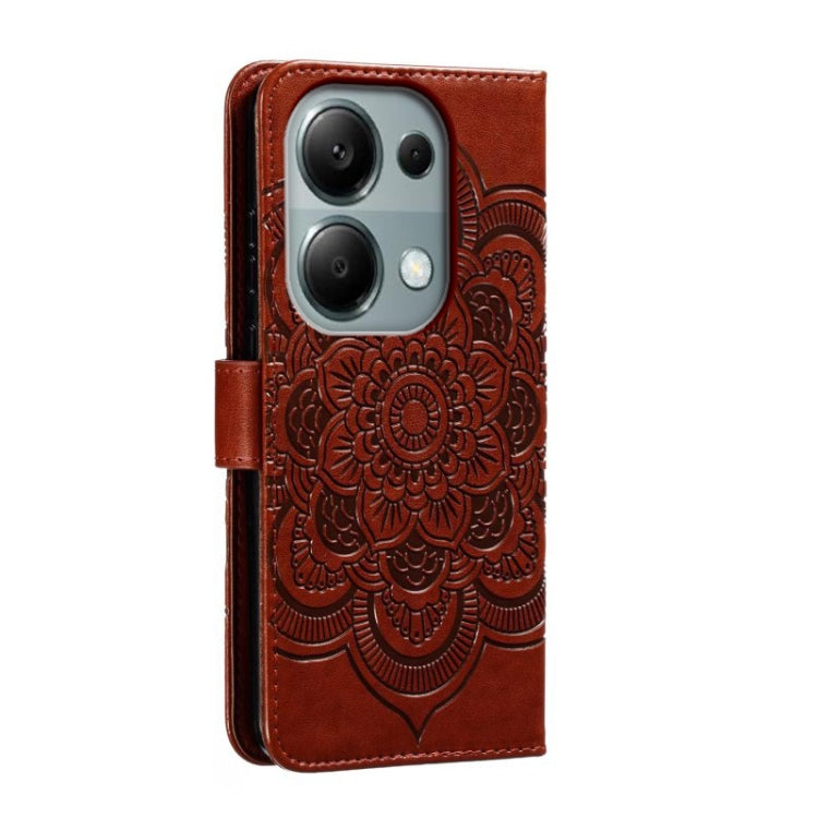 For Xiaomi Redmi Note 13 Pro 4G Sun Mandala Embossing Pattern Phone Leather Case