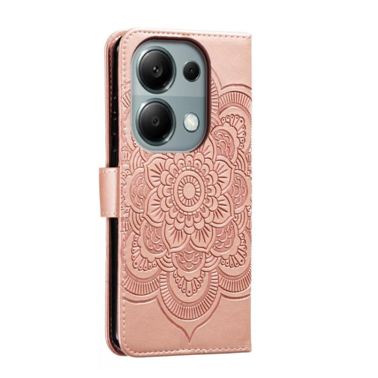 For Xiaomi Redmi Note 13 Pro 4G Sun Mandala Embossing Pattern Phone Leather Case