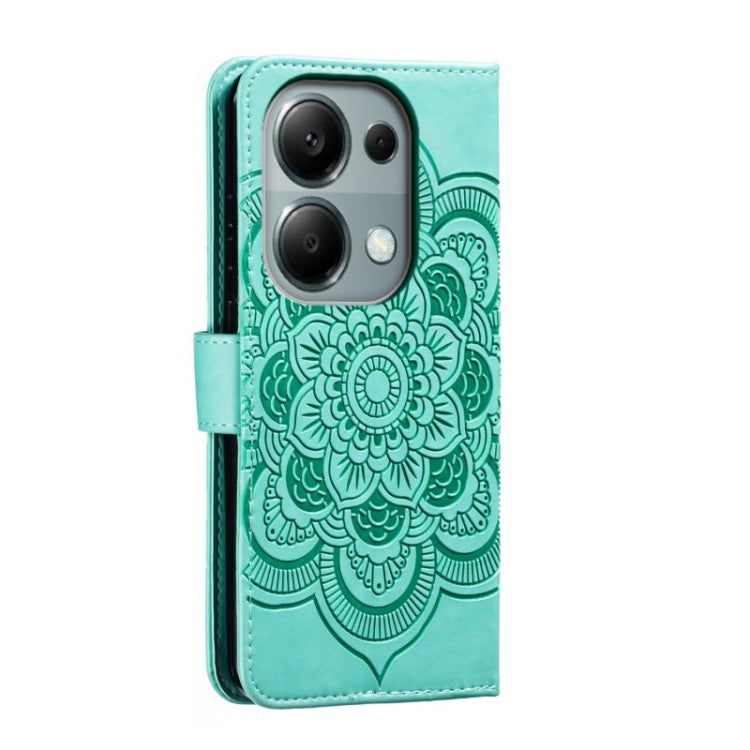 For Xiaomi Redmi Note 13 Pro 4G Sun Mandala Embossing Pattern Phone Leather Case