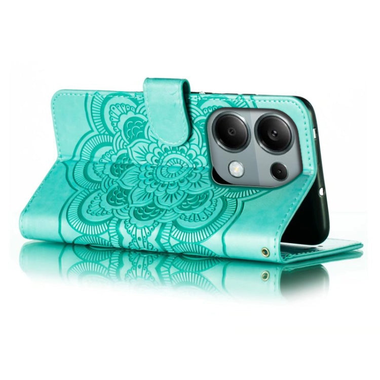 For Xiaomi Redmi Note 13 Pro 4G Sun Mandala Embossing Pattern Phone Leather Case