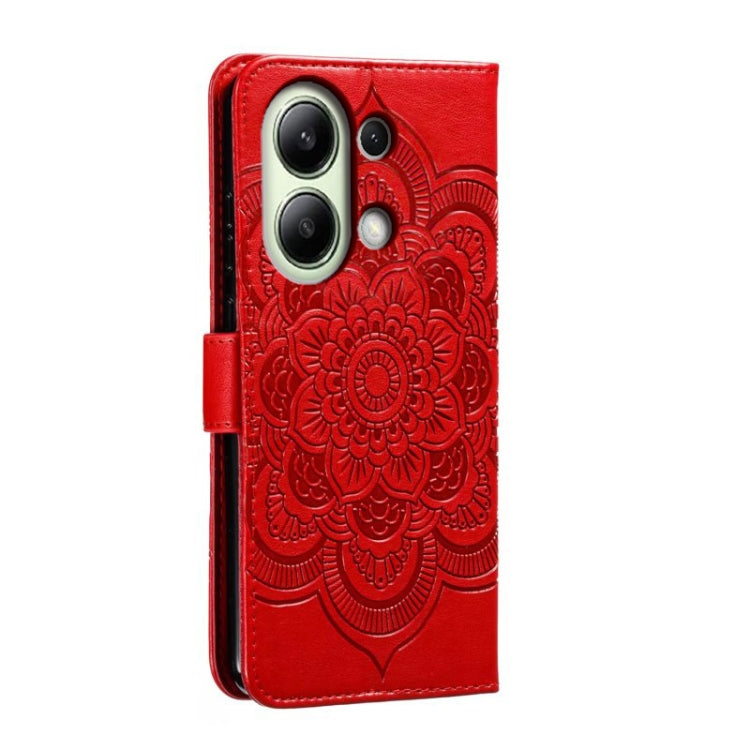 For Xiaomi Redmi Note 13 4G Sun Mandala Embossing Pattern Phone Leather Case