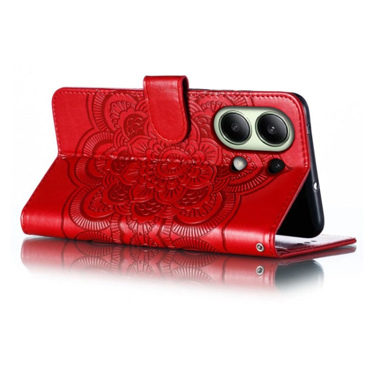 For Xiaomi Redmi Note 13 4G Sun Mandala Embossing Pattern Phone Leather Case