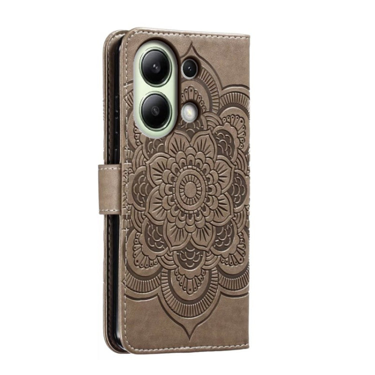 For Xiaomi Redmi Note 13 4G Sun Mandala Embossing Pattern Phone Leather Case