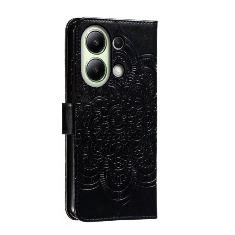 For Xiaomi Redmi Note 13 4G Sun Mandala Embossing Pattern Phone Leather Case