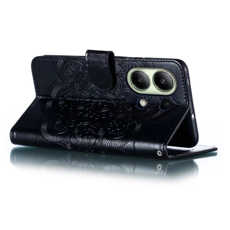 For Xiaomi Redmi Note 13 4G Sun Mandala Embossing Pattern Phone Leather Case