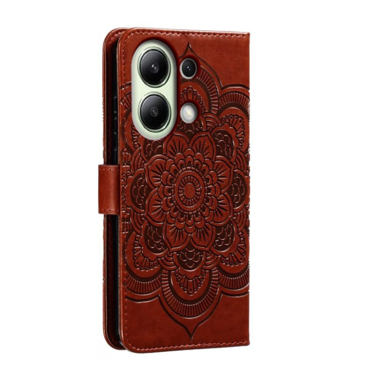 For Xiaomi Redmi Note 13 4G Sun Mandala Embossing Pattern Phone Leather Case
