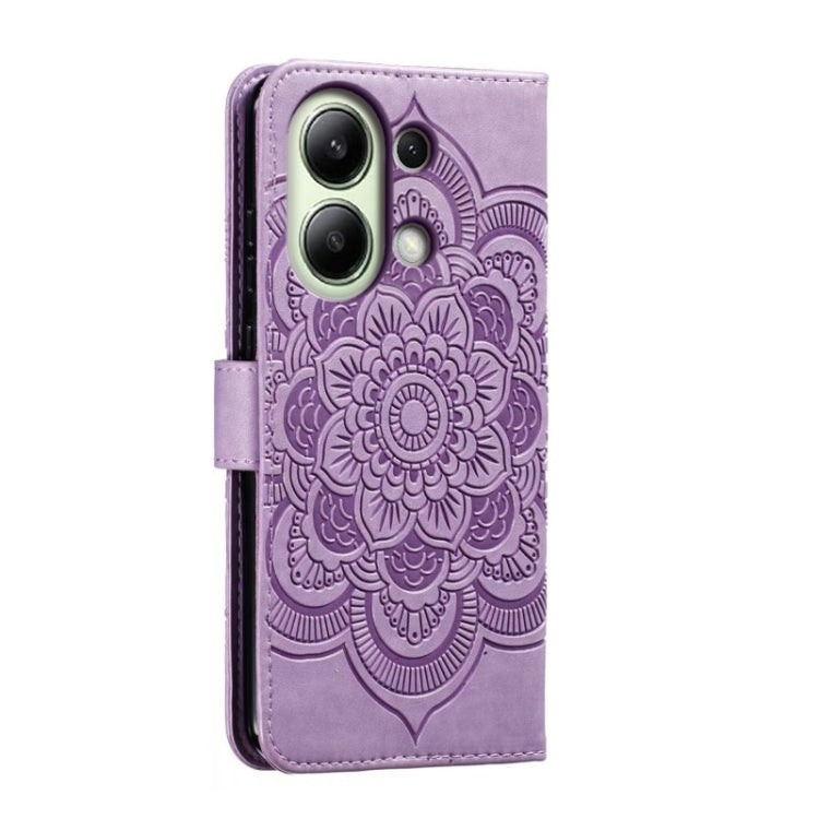 For Xiaomi Redmi Note 13 4G Sun Mandala Embossing Pattern Phone Leather Case