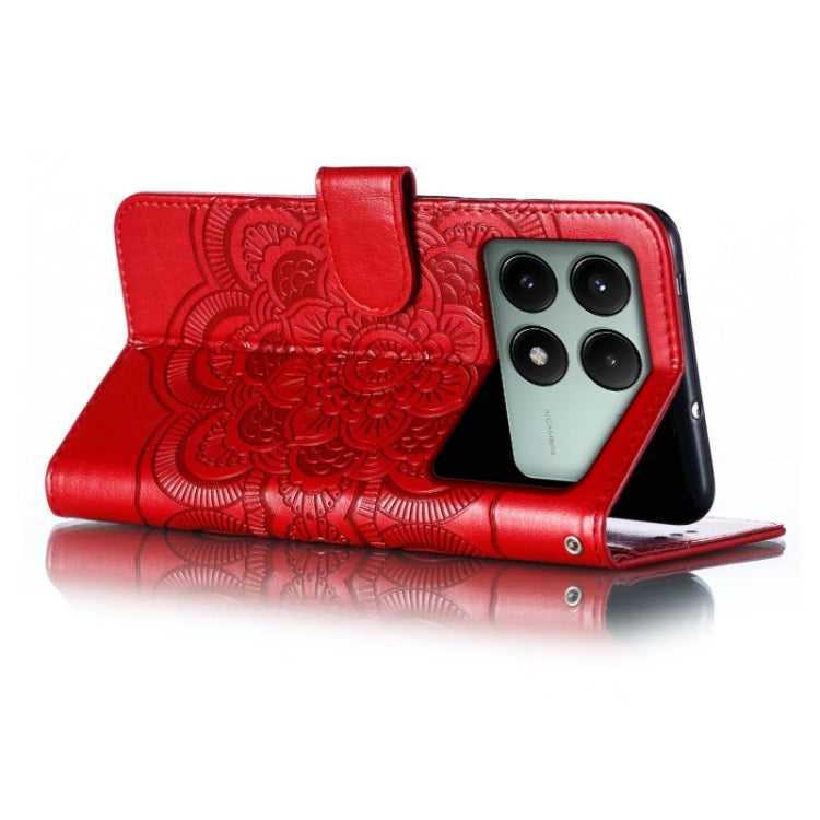 For Xiaomi Redmi K70E Sun Mandala Embossing Pattern Phone Leather Case