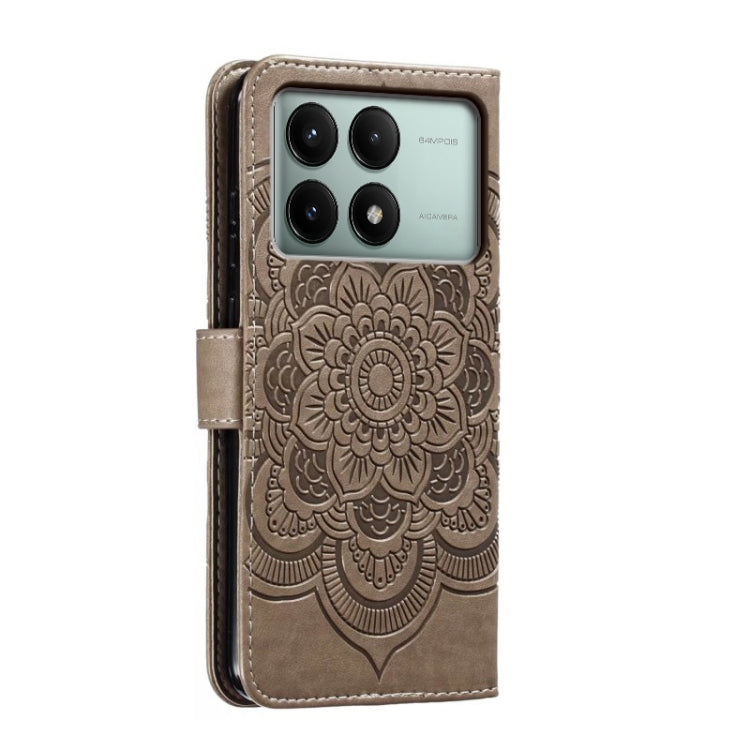 For Xiaomi Redmi K70E Sun Mandala Embossing Pattern Phone Leather Case