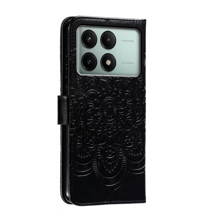 For Xiaomi Redmi K70E Sun Mandala Embossing Pattern Phone Leather Case
