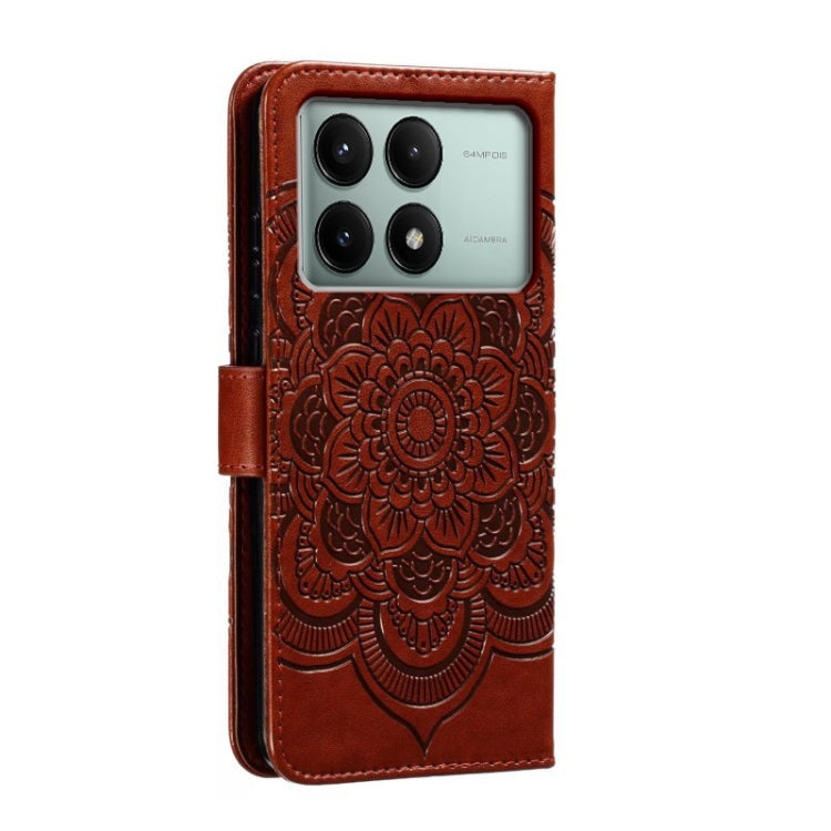 For Xiaomi Redmi K70E Sun Mandala Embossing Pattern Phone Leather Case
