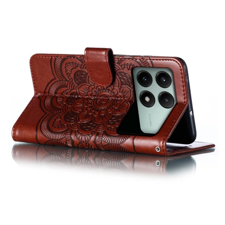 For Xiaomi Redmi K70E Sun Mandala Embossing Pattern Phone Leather Case