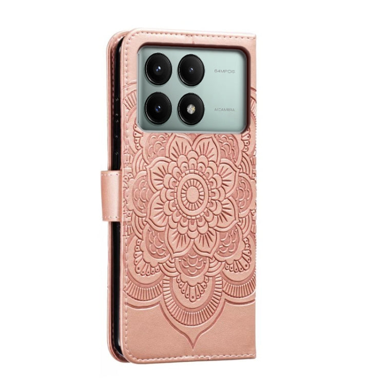 For Xiaomi Redmi K70E Sun Mandala Embossing Pattern Phone Leather Case