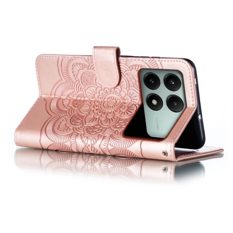 For Xiaomi Redmi K70E Sun Mandala Embossing Pattern Phone Leather Case