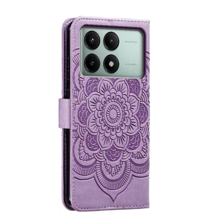 For Xiaomi Redmi K70E Sun Mandala Embossing Pattern Phone Leather Case