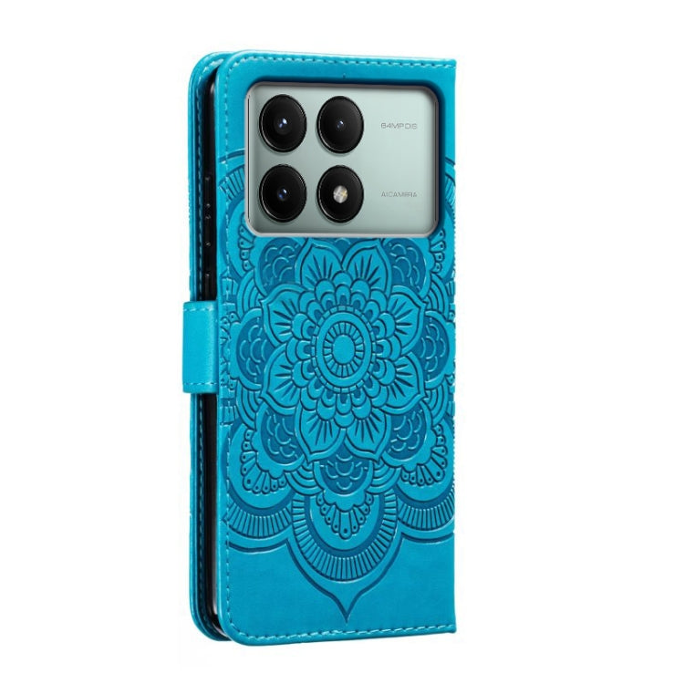 For Xiaomi Redmi K70E Sun Mandala Embossing Pattern Phone Leather Case