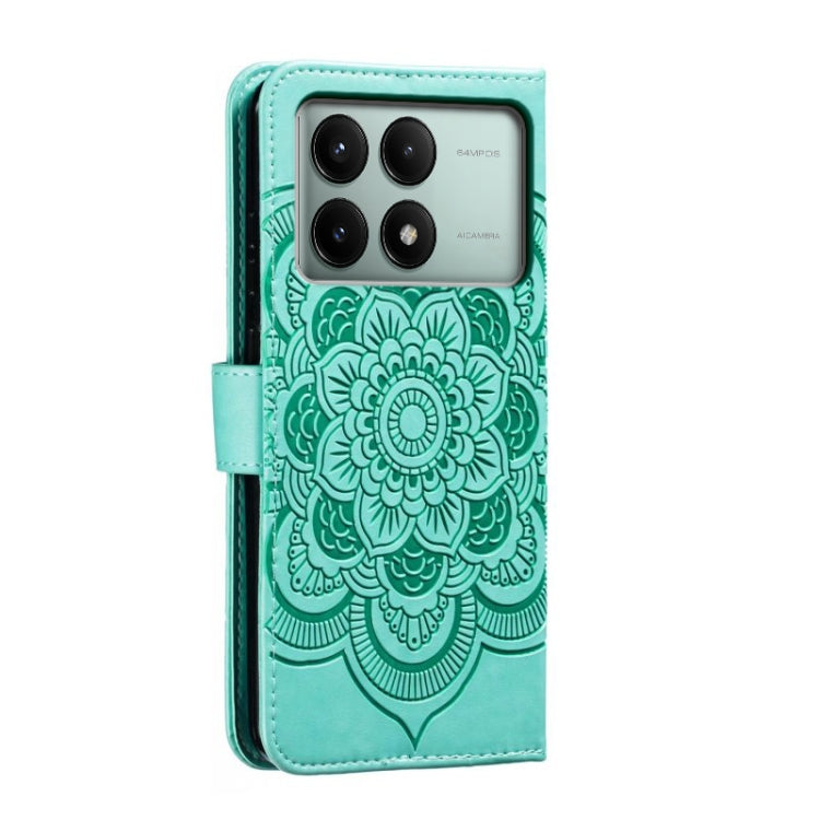 For Xiaomi Redmi K70E Sun Mandala Embossing Pattern Phone Leather Case
