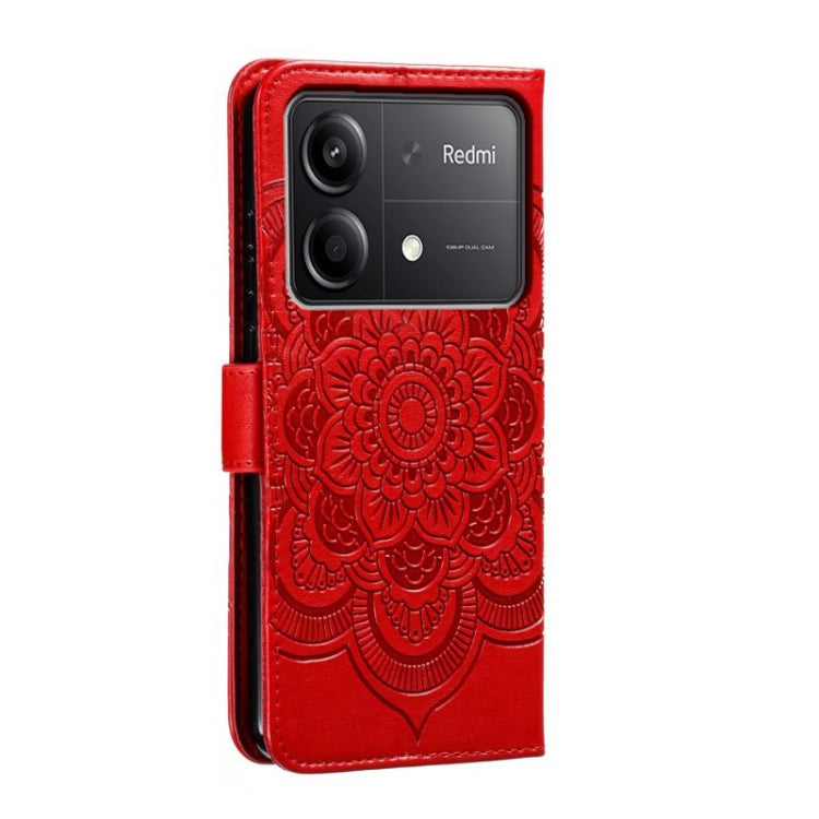For Xiaomi Redmi Note 13R Pro Sun Mandala Embossing Pattern Phone Leather Case